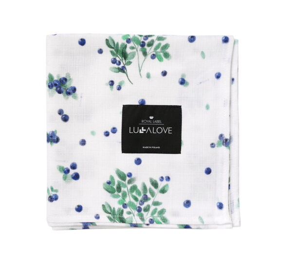 Mussola Neonato Bamboo e Cotone 100x100 - Fiori e Mirtilli