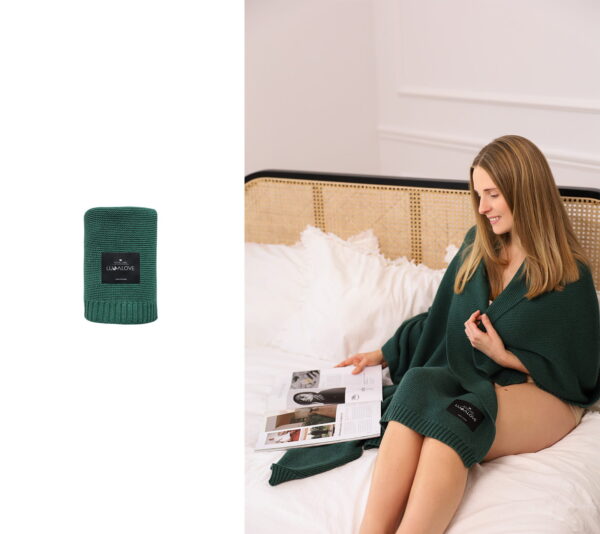 Coperta-in-Bambu-XL-per-Tutte-le-Stagioni-160x120-cm-Verde Coperta Bambù 120x160 - Plaid Divano, Letto Singolo, Montessori